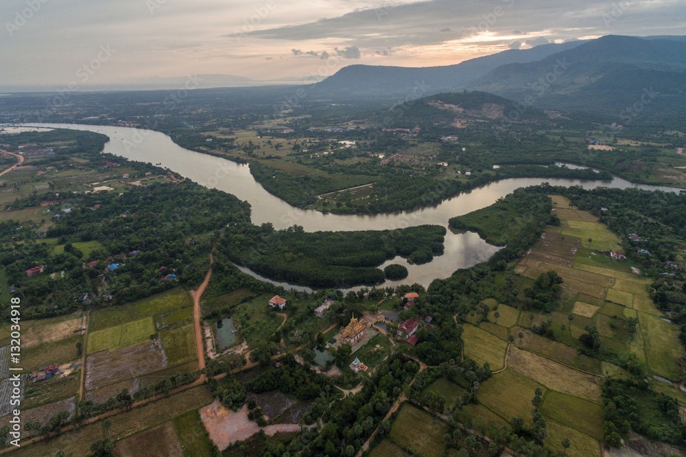 Krong Kampot Cambodia Aerial Drone Photo