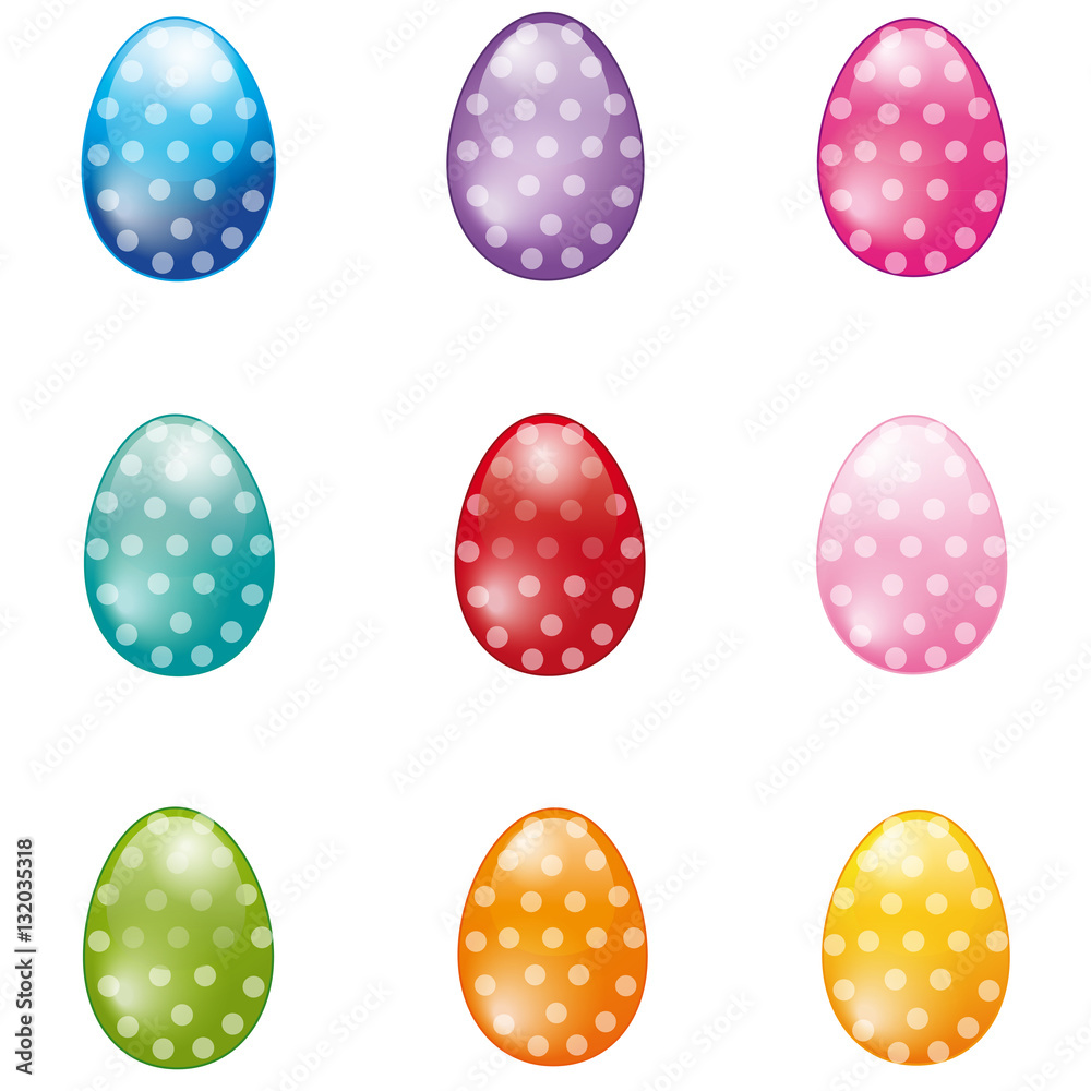 colored Easter eggs icons colored Easter eggs icons