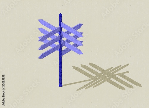 Arrow road sign. Sketch ill...