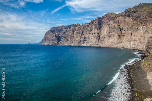Beach and cliffs at the Los Gigantes, Tenerife, Canary Islands, Spain