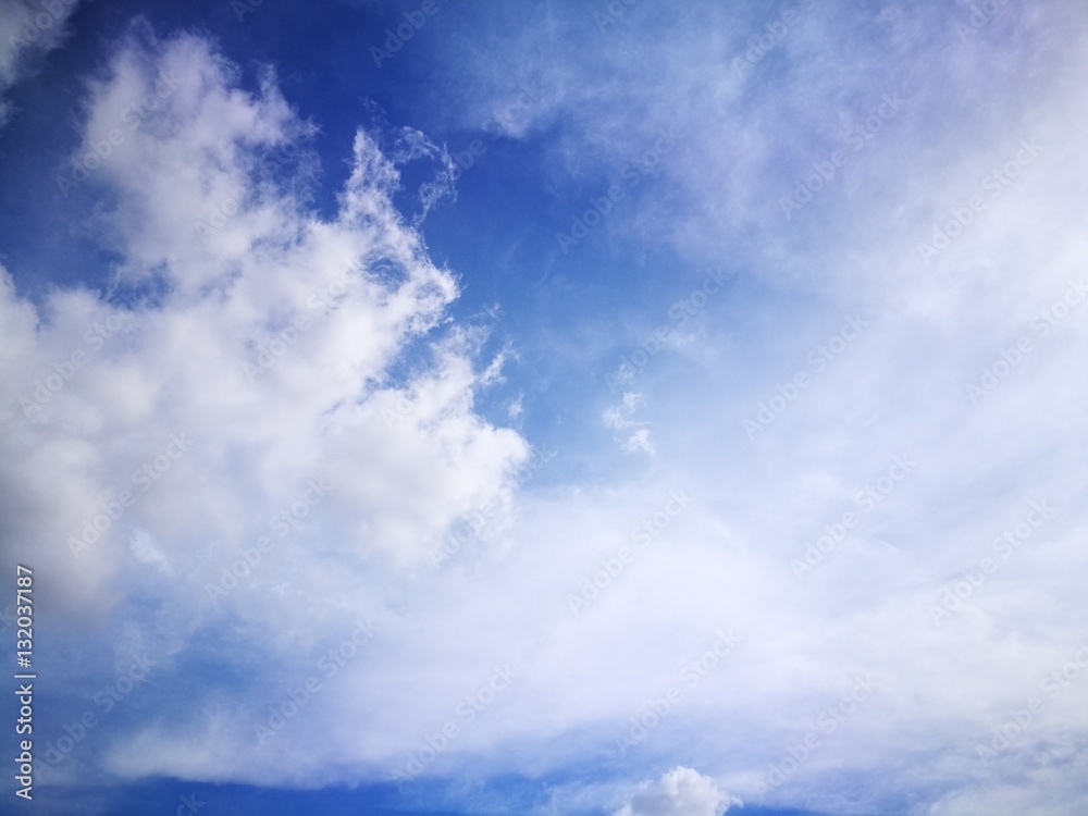 The blue sky texture wallpaper. Natural background wallpaper.