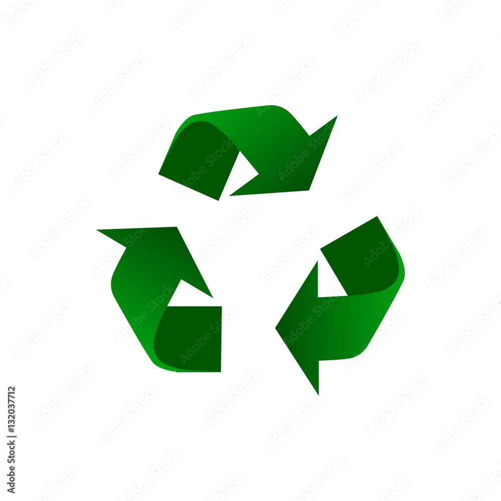 Obraz premium Green recycle symbol vector