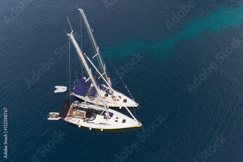 Sailing Makarska Korcula Croatia Aerial Drone Photo