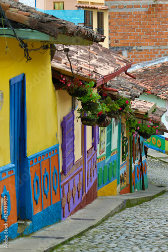 colourful colonial houses in Guatape Colombia  © Barna Tanko