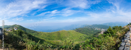 Panorama Mountain View with Blue Sky