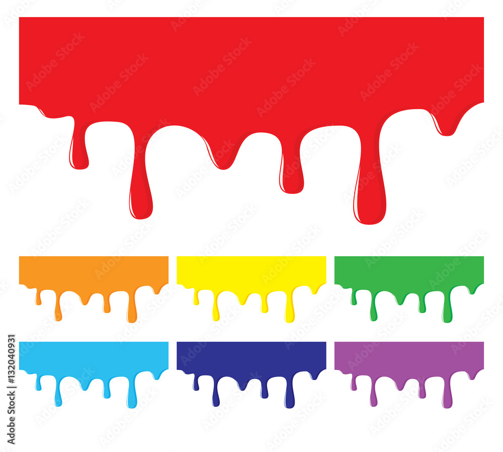 Paint dripping backgrounds in rainbow colors. Design elements of colorful liquid flow, flowing ink drips. Vector eps8 illustration. Paint dripping backgrounds in rainbow colors. Design elements of colorful liquid flow, flowing ink drips. Vector eps8 illustration.