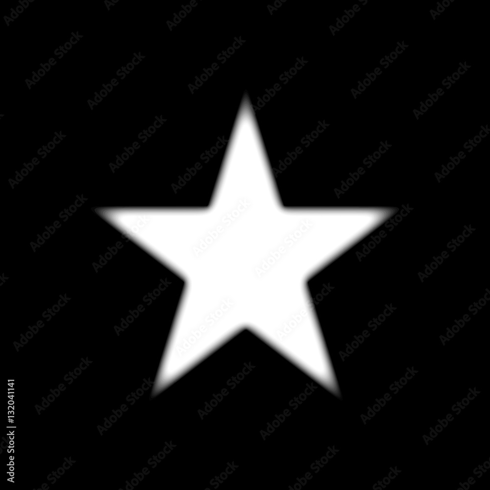 fuzzy white star. black background fuzzy white star. black background