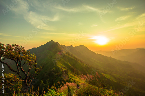 beautiful sunrise on mountain