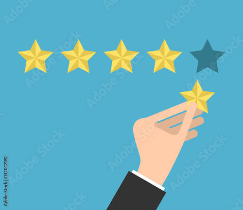 Hand putting fifth star