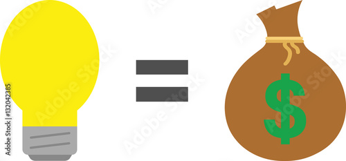 Light bulb equals dollar sack