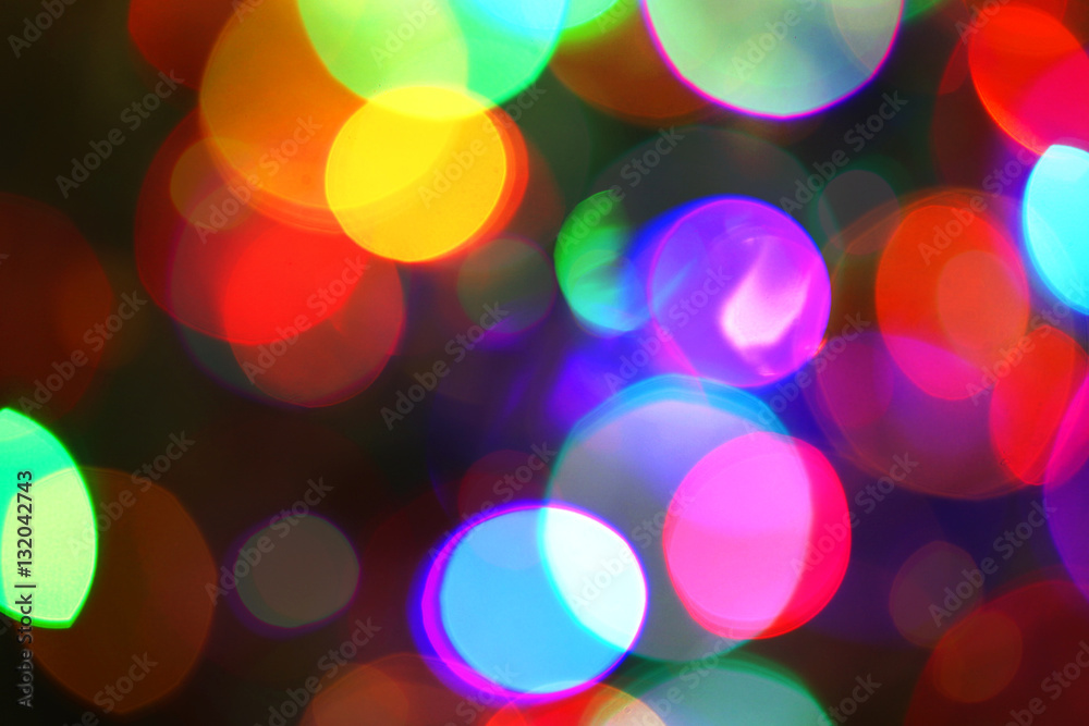 Multi-colored light spots. Defocused abstract lights holiday background