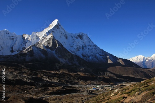 Snow capped Ama Dablam and Chukhung valley