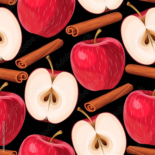 Apple and cinnamon seamless