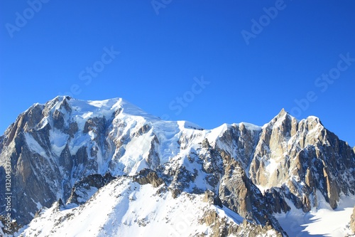 Mt. Blanc with blue sky in background