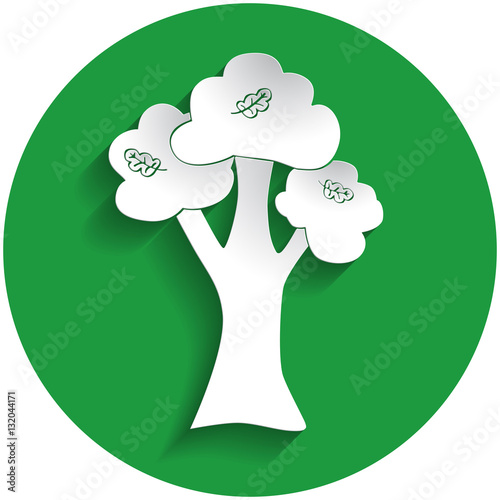 Oak icon in paper style