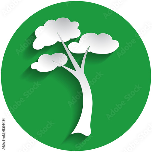 Tree icon in paper style