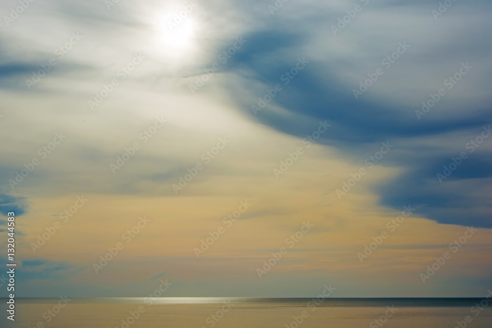 sunset over the sea. abstract blur seascape