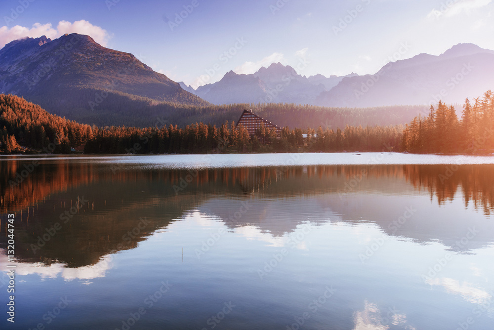 Lake Strbske pleso in High Tatras mountain, Slovakia, Europe Lake Strbske pleso in High Tatras mountain, Slovakia, Europe