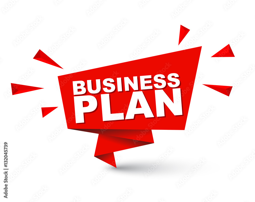 Red easy vector illustration isolated paper bubble banner business plan. This element is well adapted for web design.