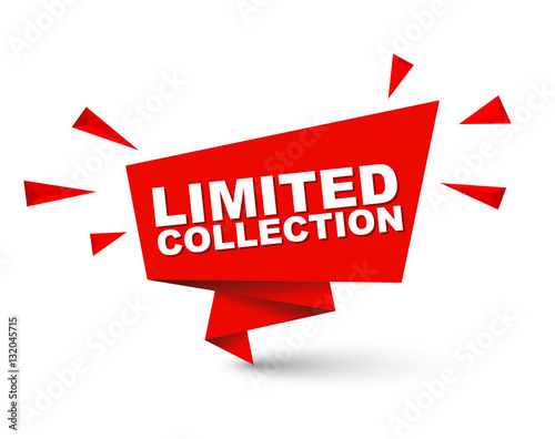 Red easy vector illustration isolated paper bubble banner limited collection. This element is well adapted for web design.