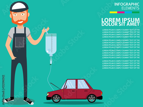 Technician holding a saline bag