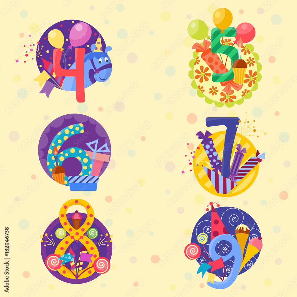 Happy birthday badges vector icons. Happy birthday badges vector icons.