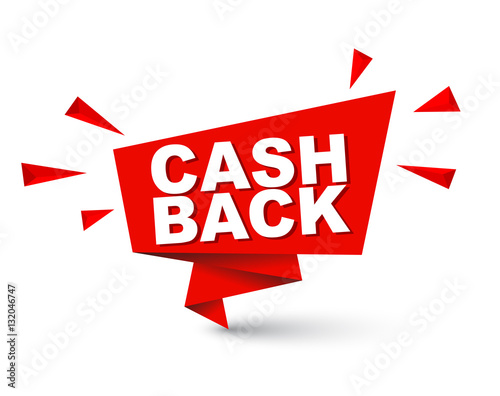 Red easy vector illustration isolated paper bubble banner cash back. This element is well adapted for web design.