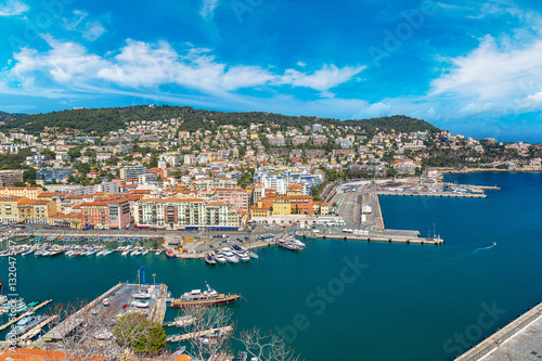 Fototapeta Naklejka Na Ścianę i Meble -  Panoramic view of port in Nice
