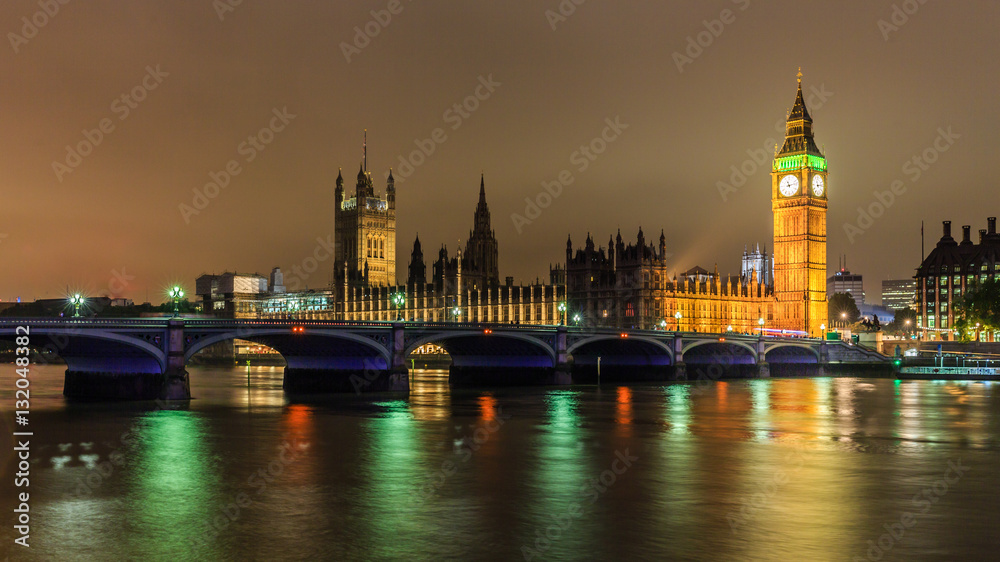 Obraz premium Big Ben and Westminster bridge at London.