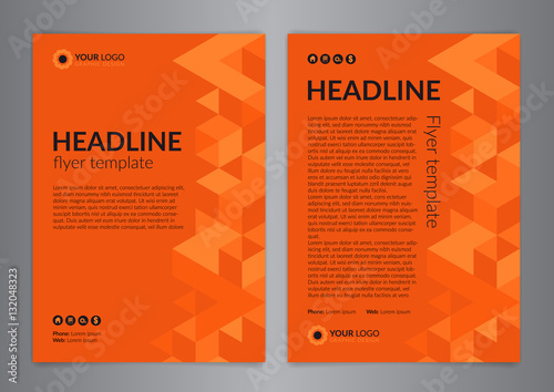 Business brochure flyer design layout template, size A4, with triangle pattern. Modern Backgrounds. Vector illustration. 