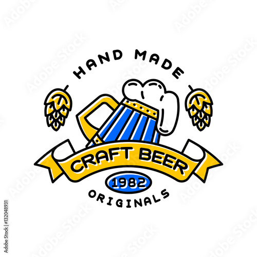 Craft beer bages vector.
