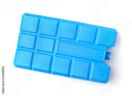 Blue cold ice pack isolated on white