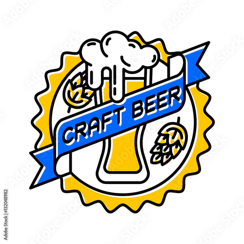Craft beer bages vector.