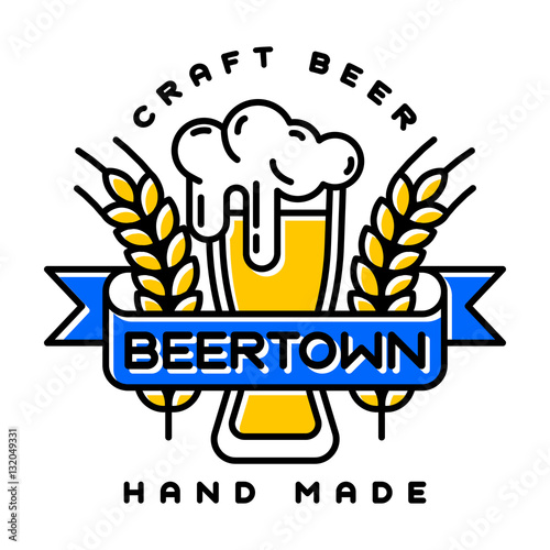 Craft beer bages vector.