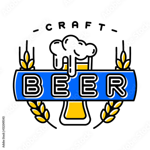 Craft beer bages vector.