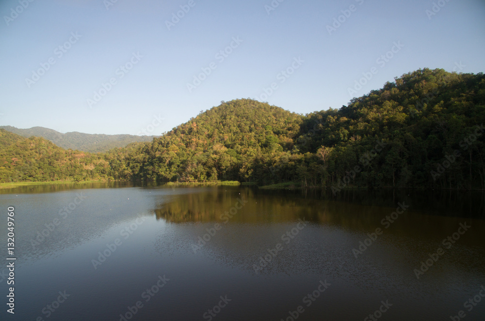 Forest and reservoir view, Lampang, Thailand Forest and reservoir view, Lampang, Thailand