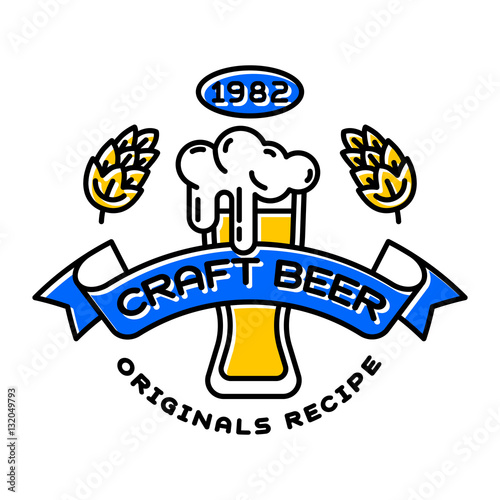 Craft beer bages vector.
