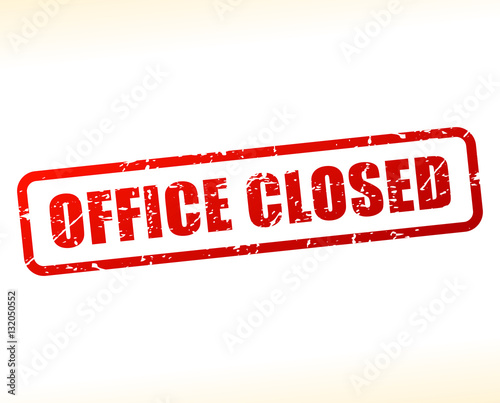 office closed text buffered