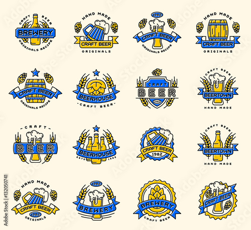 Craft beer bages vector