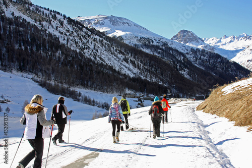 Randonnée hivernale au Fornet en Savoie, France