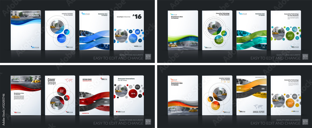Business vector. Brochure template layout, cover soft design ann - obrazy, fototapety, plakaty 