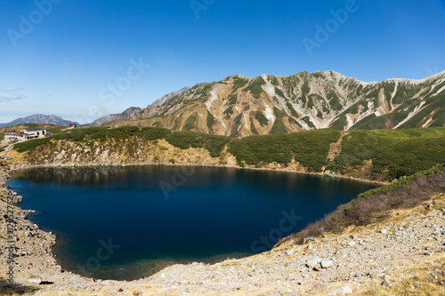 Mikurigaike pond in the Tateyama mountain range in Toyama