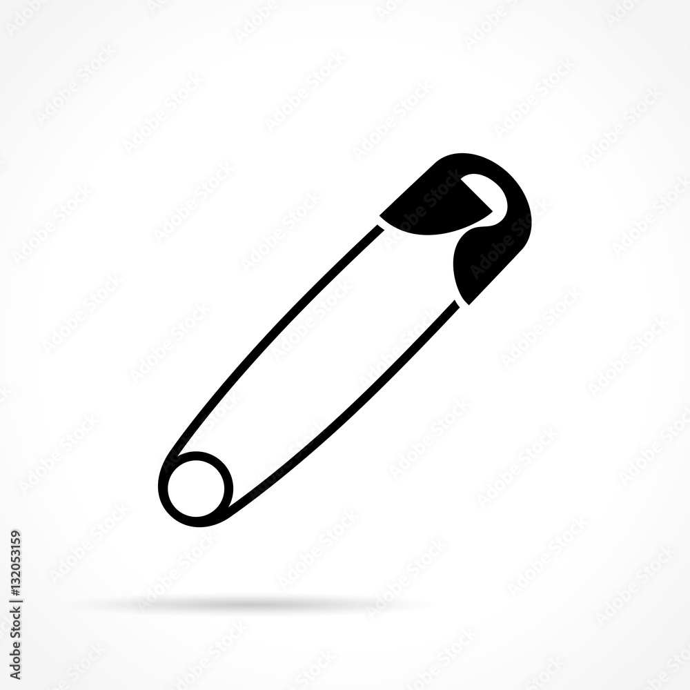 safety pin icon on white background
