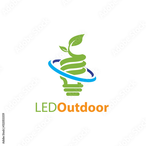 led outdoor, electric green energy logo 