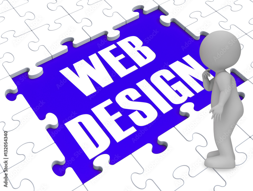 Web Design Puzzle Shows Website Content 3d Rendering Web Design Puzzle Shows Website Content 3d Rendering