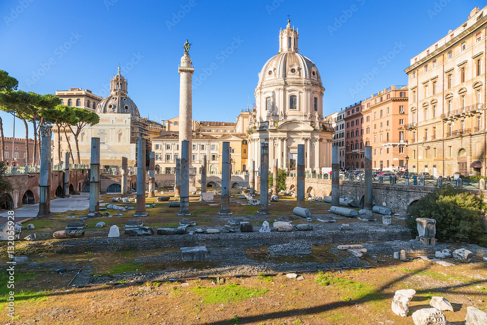 The ruins of Trajan's Forum in Rome