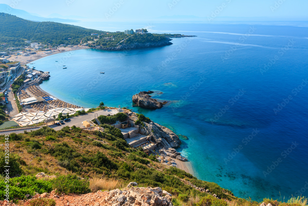 Summer Ionian sea coast, Albania.