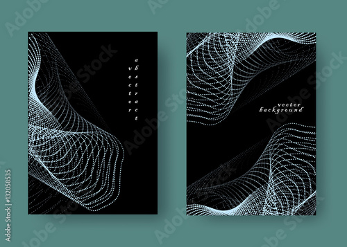 Set geometric black and blue background. Universal template for covers, flyers, banners, posters and placards, presentations, books. Business card. EPS10 vector illustration A4 Size 