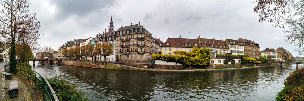 Strasbourg panoramic view from the riverside