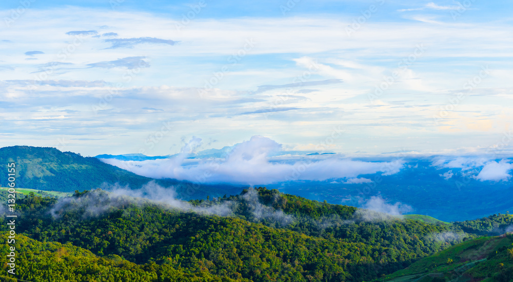 mountain and mist in Phu Thap Boek, Phetchabun Province